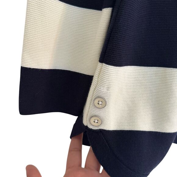 NWOT Talbots Women's SMALL Color Block Crewneck Sweater, Cream, NVB, Olive Green - Picture 4 of 7